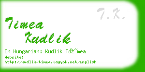 timea kudlik business card